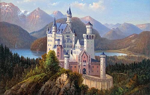 3D-Klassiker-Puzzle 1000 Teile, Schloss Neuschwanstein und Bayerische Alpen, personalisiertes Puzzle 26x38CM von znwrr