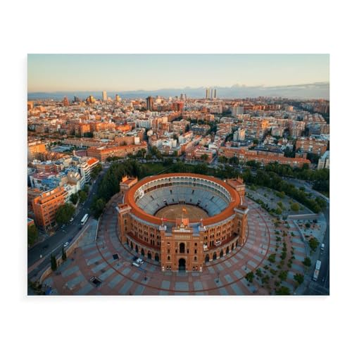 Puzzle 1000 Teile,Luftaufnahme der Stierkampfarena Madrid Las Ventas,Kinderkunst für Erwachsene Kinderspiele Lernspielzeug 38x52CM von znwrr