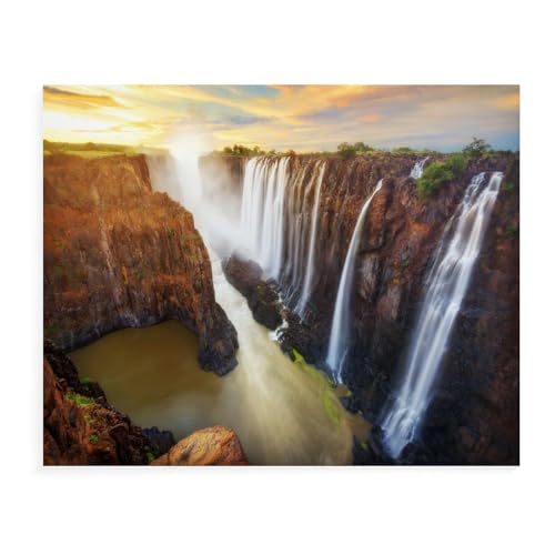 Puzzle 1000 Teile,Victoria Falls, Wasserfälle,Papier für Erwachsene Kinderspiele Lernspiele 38x52CM von znwrr