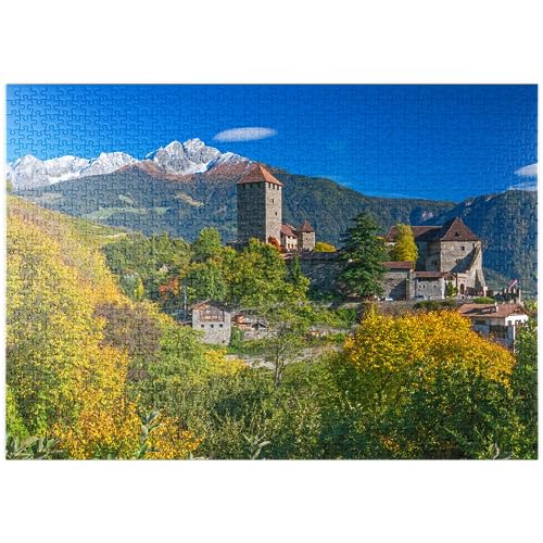 Puzzle Galaxy Tyrol Schloss im Dorf Meran, Provinz Bozen, Trentino-Südtirol, Italien – Premium 1000 Teile Puzzle 50x70CM von znwrr