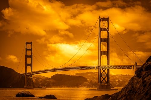 Puzzle für Erwachsene 2000 Golden Gate Bridge San Francisco Bay 70x100CM von znwrr
