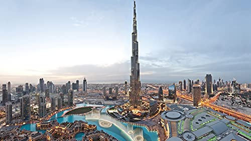 Puzzle für Erwachsene Wolkenkratzer Burj Khalifa Skyline Dubai 1000 Teile Holzpuzzle 26x38CM von znwrr