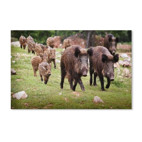 Puzzles für Erwachsene, 1000 Teile, für Erwachsene und Kinder, Wildschwein-Tier, Kunstwerk, intellektuelles Lernspielzeug, Geschenke, 50 x 70 cm von znwrr