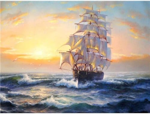 Puzzles für Erwachsene, 1000-teiliges Puzzle, Segelschiff, Lernspiele, Heimdekoration, Puzzle, 26 x 38 cm von znwrr