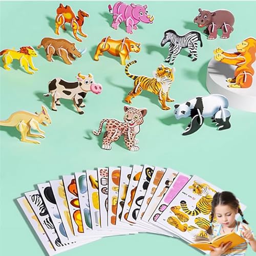 Educational 3D Cartoon Puzzle, 2024 New 3D Puzzles for Adults and Kids (#01) von zoocco