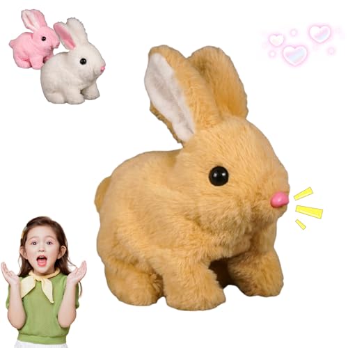 zoocco Bunby - My Realistic Bunny Toy, Vitality Bliss Bunny, My Realistic Bunny Toy, Realistic Bunny Toy with Sounds and Movements, Handmade Interactive Bunny Stuffed Animal (Yellow) von zoocco