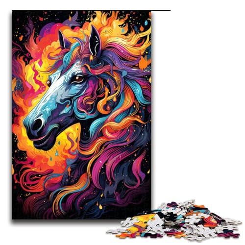 1000 teiliges Puzzle für Erwachsene buntes psychedelisches Flammenpferd Holzpuzzle für Erwachsene Lernspiel Herausforderungsspielzeug 75 x 50 cm 1000 teiliges Puzzle für Erwachsene buntes psychedelisches Flammenpferd Holzpuzzle für Erwachsene Lernspiel Herausforderungsspielzeug 75 x 50 cm von zouxangzz