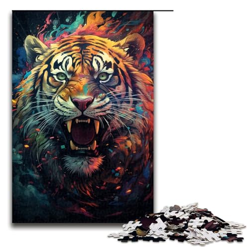 1000 teiliges Puzzle für Erwachsene farbenfrohes psychedelisches Fantasy Tiger Puzzle für Kinder Holzpuzzle Lernspiel für Erwachsene 75 x 50 cm 1000 teiliges Puzzle für Erwachsene farbenfrohes psychedelisches Fantasy Tiger Puzzle für Kinder Holzpuzzle Lernspiel für Erwachsene 75 x 50 cm von zouxangzz