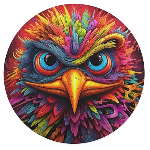 68 teiliges Puzzle für Erwachsene Art Fantasy Eagle Puzzle für Erwachsene rundes Holzpuzzle Erwachsene und Kinder 20 x 20 cm von zouxangzz