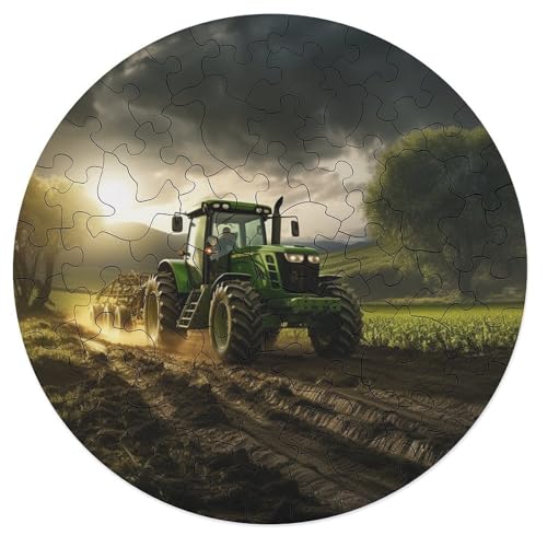 Puzzle für Erwachsene Traktor Anbaugeräte 68 teiliges Puzzle Holzpuzzle für Erwachsene und Kinder ab 12 Jahren Lernspielzeug 20 x 20 cm von zouxangzz