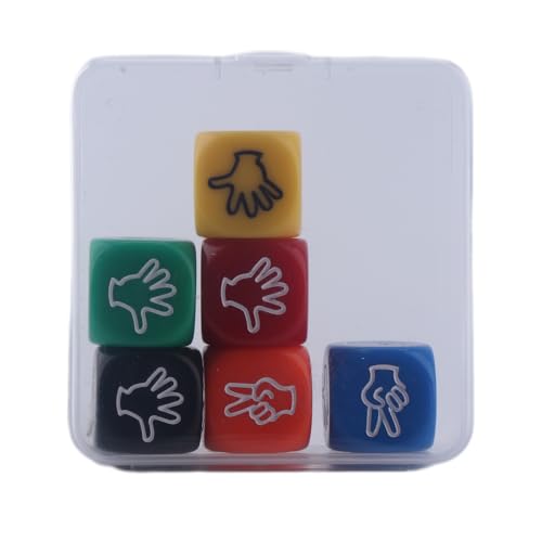 zuousxbs 6PCS Acryl Party Game Dices Party Brettspiel Dices Entertainment Game Props Party Sieves Finger Rateing Game Dices von zuousxbs