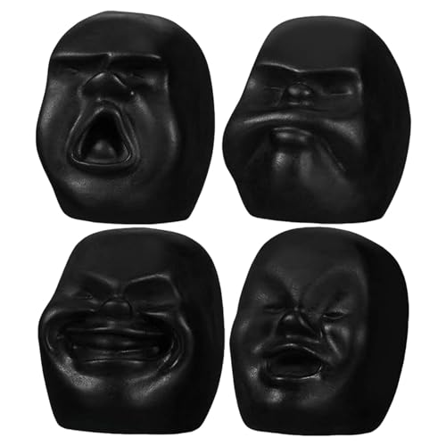 4 Stück lustige menschliche Gesichts-Emotionsbälle, lustige Gesichts-Quetschspielzeuge, niedliche Emotions-Stressbälle, duftende Entspannungsbälle, seltsame Schreibtisch-Fidget-Spielzeuge, sensorische von zwxqe