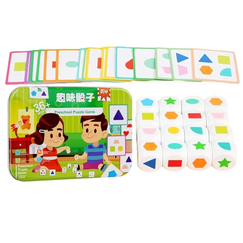 Dice Board Games | Dice Puzzle Toys | Educational Dice Sets, Travel Friendly Dice Games, Kids Puzzle Dice, Shape Recognition Dice Toys, Dice Logic Fun Toys, Board Games with Dice, Dice Toys for Kids von zwxqe