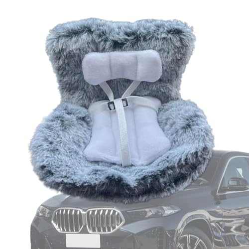 Doll Car Seat, Character Plush Safety Chair, Multifunctional Air Vent Mounted Toy, Cute Auto Decoration for Vehicles, Trucks, and SUVs, Gray, Yellow and Blue von zwxqe