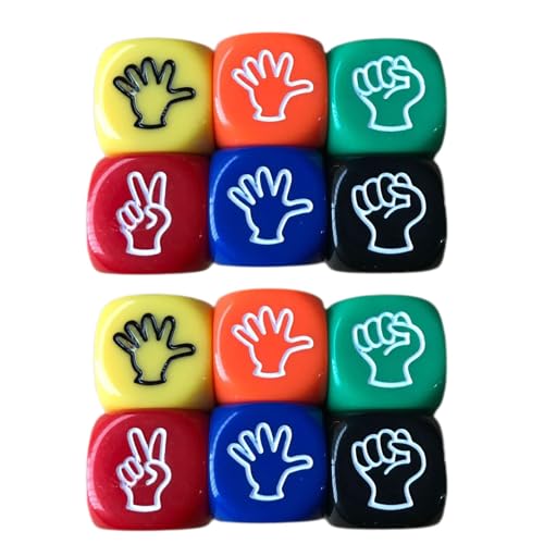 Finger Guessing Game Dices, Rock Paper Scissor Game, Funny Finger Guessing Dice, 6-Sided Game Dice, Party Game for Friends, Fun Finger Guessing Dice Game for Rock Paper Scissors with Friends von zwxqe