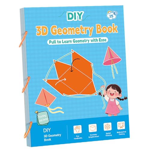 Geometrie-Lernbuch, Zugschnur, Geometrie-Lernbuch für Kinder, logisches Denken, Lehrformeln, Lehrbuch für Schule, 5–12 Jahre, Kinder, Mädchen, Geometrie-Lernbuch, Zugschnur, Geometrie-Lernbuch für Kinder, logisches Denken, Lehrformeln, Lehrbuch für Schule, 5–12 Jahre, Kinder, Mädchen, von zwxqe