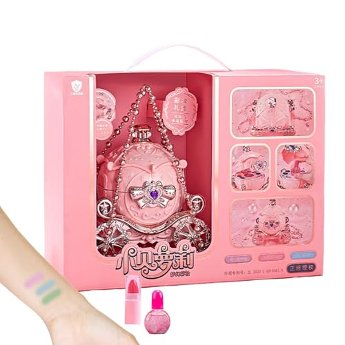 Girls Makeup Set, Princess Pink Carriage Shape Cosmetic Sets, Makeup Kits for Little Girls, Portable Beauty Set, Pretend Makeup Toys for Little Girls, Princess Carriage Makeup Set, Kids Cosmetic Kits von zwxqe