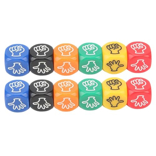 Guessing Game Dice Rock Scissors Paper Game Dice Rock Paper Scissors Dice, Family Party Game Dice, Set of 12 Finger Guessing Dice, 6-Sided Table Game Dice, Fun Dice for Family Gatherings von zwxqe