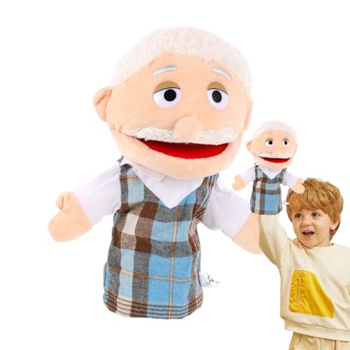 Hand Puppets, Grandfather Plush Puppet Toy, Family Role-Play Set with Mom, Dad, Brother, and Sister, Soft Plush for Kids’ Storytelling and Imaginative Play von zwxqe