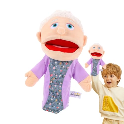 Hand Puppets, Grandfather Plush Puppet Toy, Family Role-Play Set with Mom, Dad, Brother, and Sister, Soft Plush for Kids’ Storytelling and Imaginative Play von zwxqe