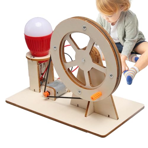 Manueller Stromgenerator Spielzeug, Glühbirne Wissenschaft Experimente Kit, Glühbirne Wissenschaft Experimente & Projekte, Holz Lustige Bildung Wissenschaft Kit für Klasse, Schule, Kinder von zwxqe