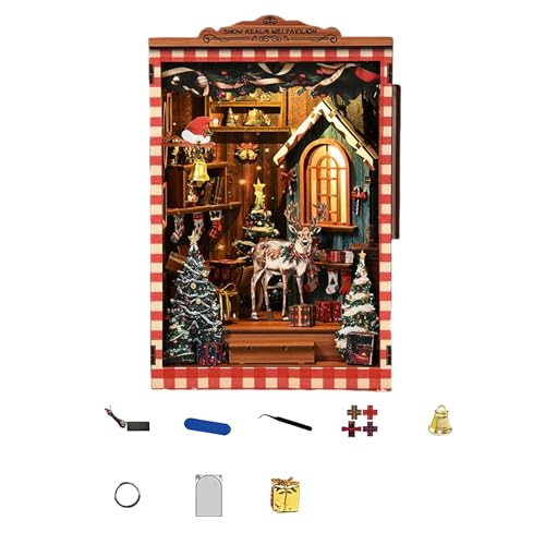 Miniatur Haus Bausatz | Weihnachts 3D Holz Puppenhaus Bausatz für Kinder - Deko Modellbau Set Für Anfänger Handwerk Begeisterte Geburtstag Halloween Zuhause Laden Leseraum Miniatur Haus Bausatz | Weihnachts 3D Holz Puppenhaus Bausatz für Kinder - Deko Modellbau Set Für Anfänger Handwerk Begeisterte Geburtstag Halloween Zuhause Laden Leseraum von zwxqe