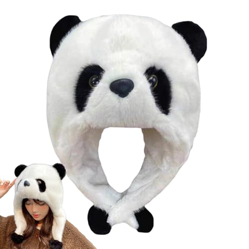 Panda Hut, Niedliche Panda Wintermütze, Tierohrmütze, Plüsch Panda Hut, Weicher Panda Hut, Warme Tiermütze, Panda Kopfbedeckung Winter Panda Hut, Tierhüte für Erwachsene, Panda Kopfschmuck, Niedliche von zwxqe