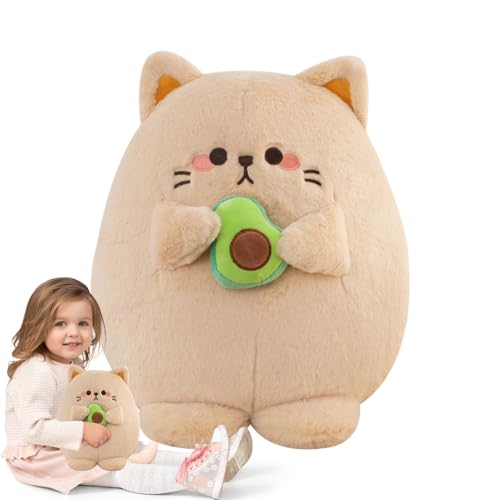 Plush Cat Soft Toy, Cartoon Stuffed Animal Plush, Plush Toy Holding Avocado, 13.78 Inches Cat Plush, Adorable Plush Cat Toy, Cat Plush Toy for Kids, Plush Toy for Adults, Stuffed Animal Plush Toy, Sof von zwxqe