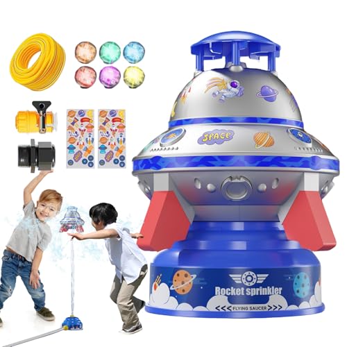 Sprinkler Toy, Kids Water Sprinkler, Rotating Saucer, LED Light-Up Outdoor, Interactive Cooling Play for Gardening Watering Beach Trip Game Backyard, 7.09x7.09x9.45 inches Sprinkler Toy, Kids Water Sprinkler, Rotating Saucer, LED Light-Up Outdoor, Interactive Cooling Play for Gardening Watering Beach Trip Game Backyard, 7.09x7.09x9.45 inches von zwxqe