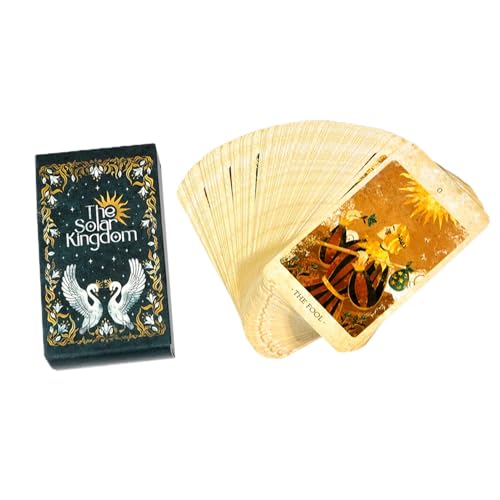 Tarot-Orakelkarten Deck, 78 Karten Tarot Set, The Solar Kingdom Tarot, Psychologisches Orakeldeck, Tarotkarten für zukünftige Einblicke, Tarotkarten für vergangene Einblicke, lebendige Tarotbilder, von zwxqe