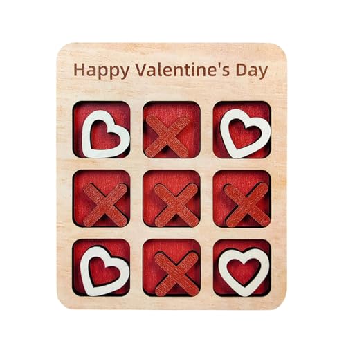 Valentine's Day Love Board Game, 62g Wooden Strategy Games, Brain Teaser Puzzles, Romantic Family Table Toy, 4.72x4.72 Inches Interactive Games for Valentine's von zwxqe