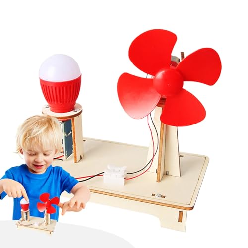 Windturbinen-Modell, Wissenschaftsspielzeug für Kinder, Holzwindturbinen-Set, pädagogisches Physik-Experiment, Heimschule, Wissenschafts-Projekt, Windturbinen-Spielzeug für Kinder, Wissenschaft, von zwxqe