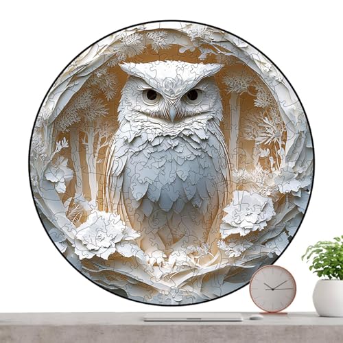 Wood Puzzles Adult, Wooden Owl Puzzles, Hard Jigsaw Puzzles for Adults, 150 Pieces Puzzles, Bird Puzzles for Adults, 150 Pieces Wooden Owl Puzzles for Adults von zwxqe