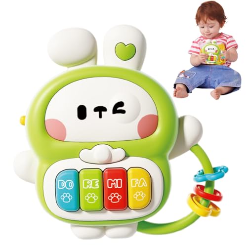 Zwxqe Kinder-Klavierspielzeug-Tastatur, Kaninchenform, E-Piano, Cartoon-Musikinstrument, Kaninchenform, Kinderklavierspielzeug, Lernspielzeug für Kinder, Fingerfertigkeit für Schlafzimmer, Kinderzimme von zwxqe