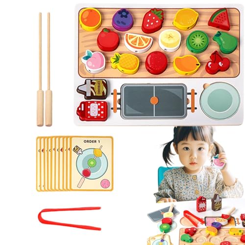 Zwxqe Wooden Fruit Toy, Simulation Fruit Matching Toy, Kitchen Cutting Fruits Toys, Realistic Wooden Play Food Kitchen Accessory for 3+ Kids, Early Education and Learning Tool von zwxqe