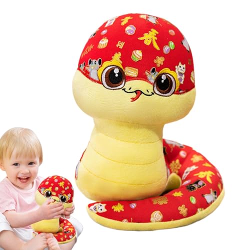 zwxqe 2025 Snake Plush Toy, New Year Stuffed Snake Mascot Doll, Snake Shape Home Decoration, Stuffed Snake for Bedroom, Plush Snake Toy for Kids, 2025 Snake Plush Toy for Kids Room and Couch von zwxqe