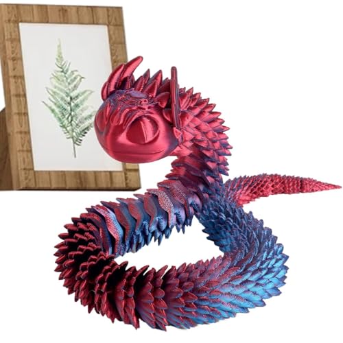 zwxqe 3D-gedrucktes Schlangenspielzeug, simulierte flexible Schlangenskulptur, Fidget Snake Spielzeug für Kinder, Home Decor Schlangenspielzeug, flexible Gelenke, Schlangenspielzeug, Schlangenskulptur von zwxqe