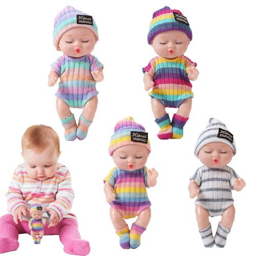 zwxqe Babies Doll for Toddler 1-3 - Realistic Babies Doll Fake Babies - 4 Pieces Fake Babies Realistic Dolls, Doll for 2 Year Old Girl - Reborn Baby Doll Set for Kids, Family, Home, Birthday Gift von zwxqe