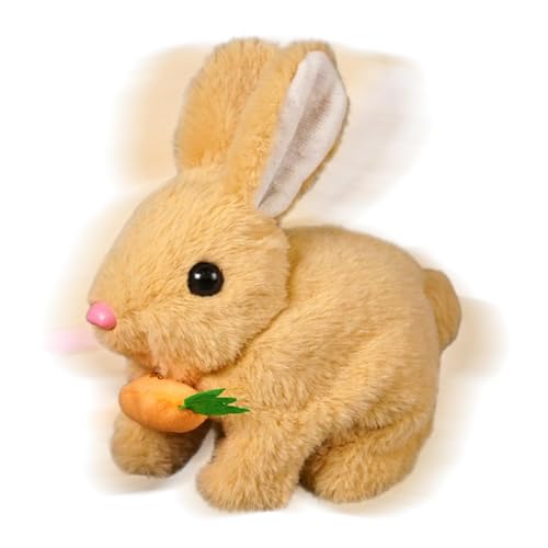 zwxqe Bunby My Realistic Bunny Toy, Plush Animal Doll, 6.5x5.12x6.5in Interactive Electronic Rabbit, Walking and Sound-Enabled Pet Toy for Toddler Birthday and Playtime Fun von zwxqe