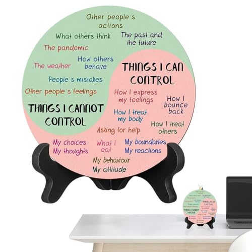 zwxqe Calm Emotions Wheel Mental Health Emotions Chart Wooden Feelings Wheel Emotions Wheel with Stand Feelings Decoration Tool Emotion Chart for Work Area Feelings Wheel for Living Room von zwxqe