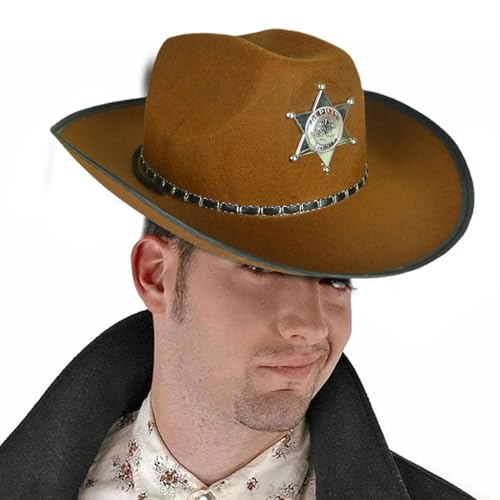 zwxqe Cowgirl-Hüte für Damen Western | Atmungsaktive Westernhüte | Cowboyhut formbare Krempe und Pentagramm für Cosplay zwxqe Cowgirl-Hüte für Damen Western | Atmungsaktive Westernhüte | Cowboyhut formbare Krempe und Pentagramm für Cosplay von zwxqe