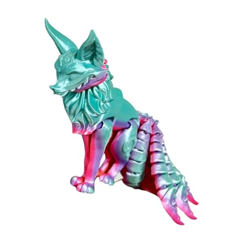 zwxqe Dekorative Fuchsfigur | Fuchs-Actionfigur | 3D-gedrucktes Fidget-Spielzeug, anpassbare Fuchs-Actionfigur, mehrartikuläres Fuchs-Spielzeug, neunschwanziges Fuchs-Sammelstück für Erwachsene von zwxqe