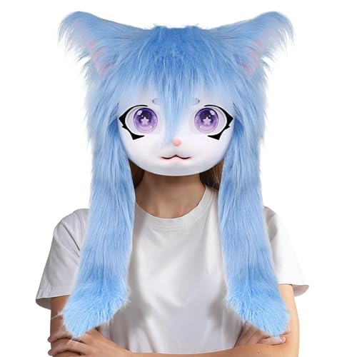zwxqe Furry Head - Animal Cat Masque for Realistic Costume Look, Cosplay Accessory with Theatre & Party Use, Masquerade & Halloween Prop for Anime Conventions, Costume Parties, 23.62x15.75 Inches zwxqe Furry Head - Animal Cat Masque for Realistic Costume Look, Cosplay Accessory with Theatre & Party Use, Masquerade & Halloween Prop for Anime Conventions, Costume Parties, 23.62x15.75 Inches von zwxqe
