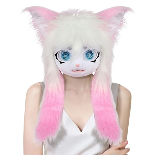 zwxqe Furry Head - Animal Cat Masque for Realistic Costume Look, Cosplay Accessory with Theatre & Party Use, Masquerade & Halloween Prop for Anime Conventions, Costume Parties, 23.62x15.75 Inches zwxqe Furry Head - Animal Cat Masque for Realistic Costume Look, Cosplay Accessory with Theatre & Party Use, Masquerade & Halloween Prop for Anime Conventions, Costume Parties, 23.62x15.75 Inches von zwxqe