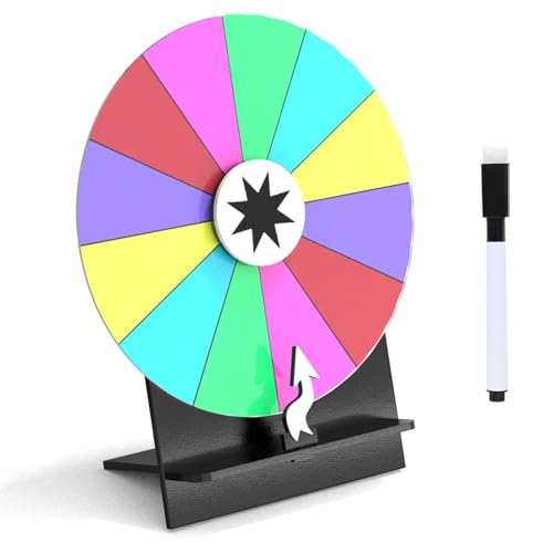 zwxqe Glücksrad Für Preise | 30 cm Drehscheibe - 12 Felder beschreibbares Spielbrett mit Whiteboard Marker für Familie Schule Events zwxqe Glücksrad Für Preise | 30 cm Drehscheibe - 12 Felder beschreibbares Spielbrett mit Whiteboard Marker für Familie Schule Events von zwxqe