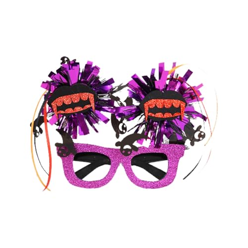 zwxqe Halloween-Brille, lustige Cosplay-Brille, Fledermaus-Regenball-Brille, Halloween-Fotoautomaten-Requisiten, bunte gestreifte Quasten-Brille, Maskerade-Brille für Kinder und Erwachsene von zwxqe