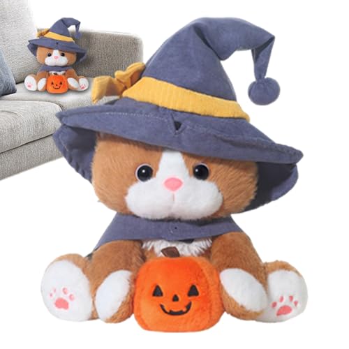 zwxqe Halloween Cat Plush - 10 Zoll gefülltes Kätzchen für niedliche Dekoration, weiches Spielzeug mit & Cape, kuscheliger Begleiter für, Mädchen, Babys, Party, Wohnzimmer, Schlafzimmer und gruse zwxqe Halloween Cat Plush - 10 Zoll gefülltes Kätzchen für niedliche Dekoration, weiches Spielzeug mit & Cape, kuscheliger Begleiter für, Mädchen, Babys, Party, Wohnzimmer, Schlafzimmer und gruse von zwxqe
