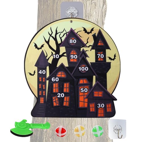 zwxqe Halloween Children's Toy Dart Board, Adhesive Balls Target Board Game, Halloween Targeting Children Game, Family Game Night Ball Toy, Throw Ball Game for Kids, for Study Room, Dormitory von zwxqe