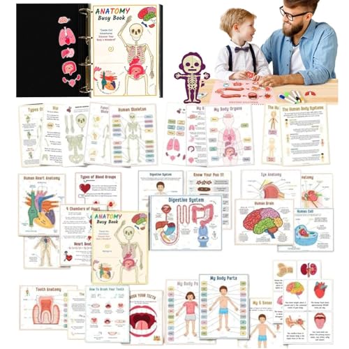 zwxqe Human Anatomy Busy Book, Educational Anatomy Learning Toy, Interactive Anatomy Book - Engaging Anatomy Book Unlocking The Secrets of The Human Body for Learning and Exploration for Ages 4-9 von zwxqe