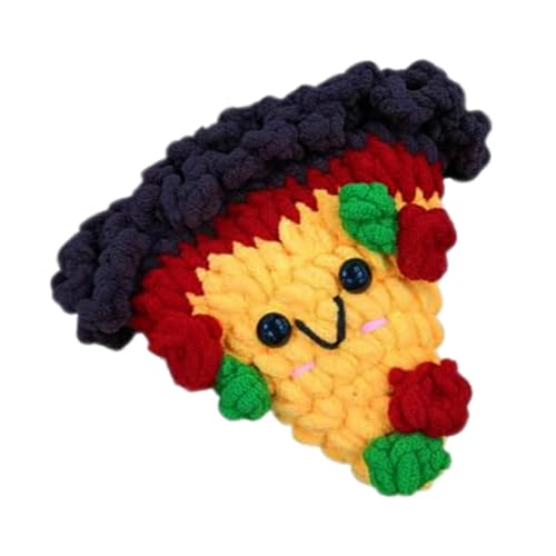 zwxqe Inspiring Pizza Toy, Knitted Pizza Doll, Funny Knitted Pizza, Cute Pizza Toy, Pizza Knitting Doll, Wool Pizza Doll, Encouraging Pizza Toy, Knitted Pizza for Friends, Funny Pizza Plush von zwxqe